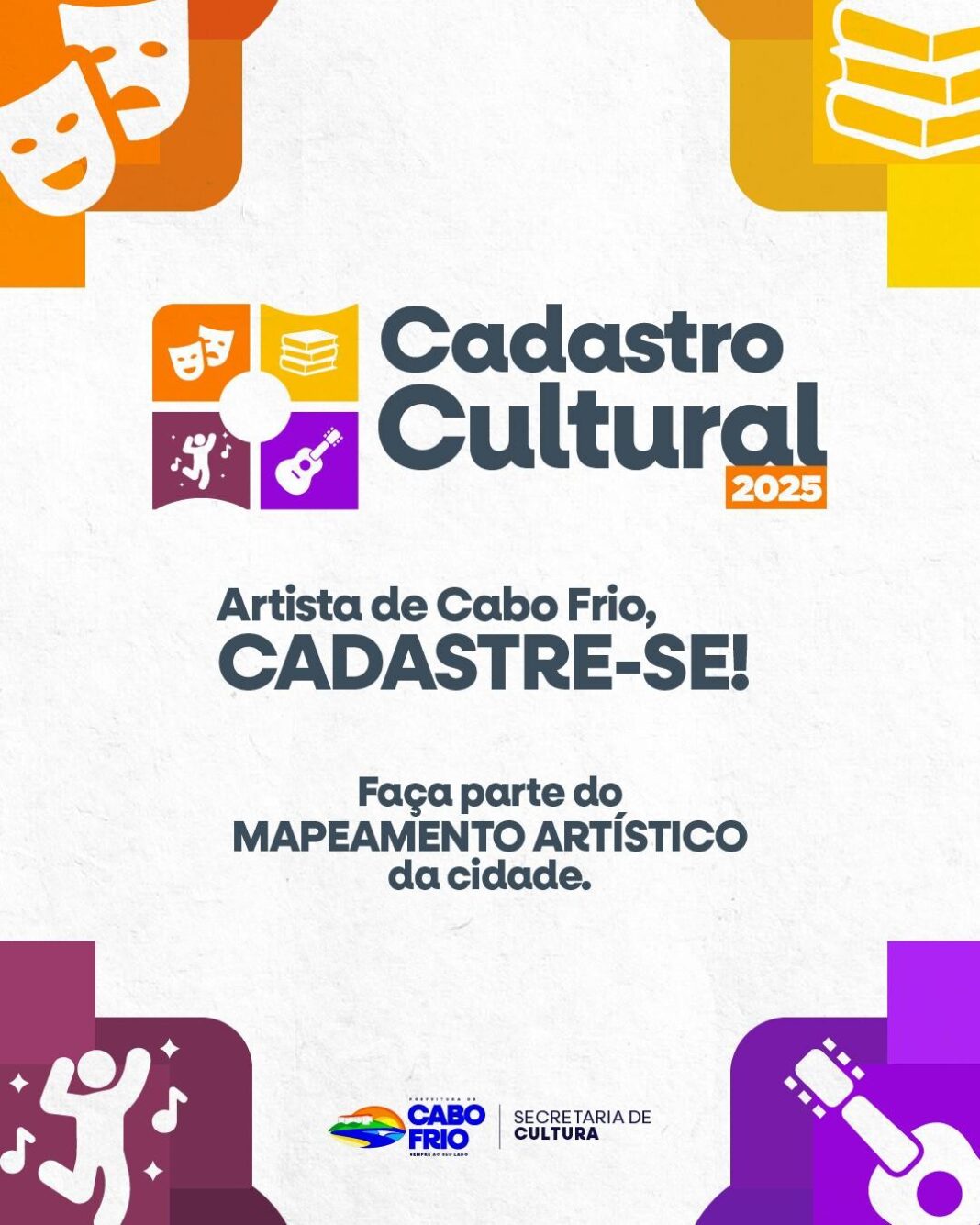 Prefeitura de Cabo Frio abre cadastro para agentes culturais