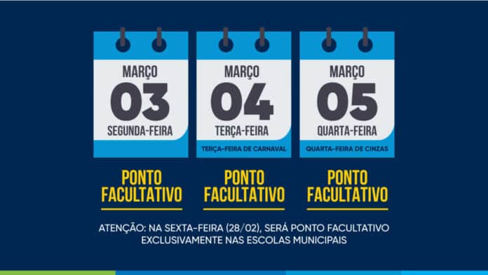 São Pedro da Aldeia tem ponto facultativo nos dias 03, 04 e 05 de março 