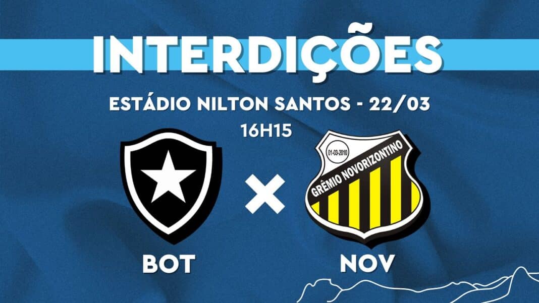Entorno do Estádio Nilton Santos terá interdições para jogo entre Botafogo x Novorizontino neste sábado (22/03)