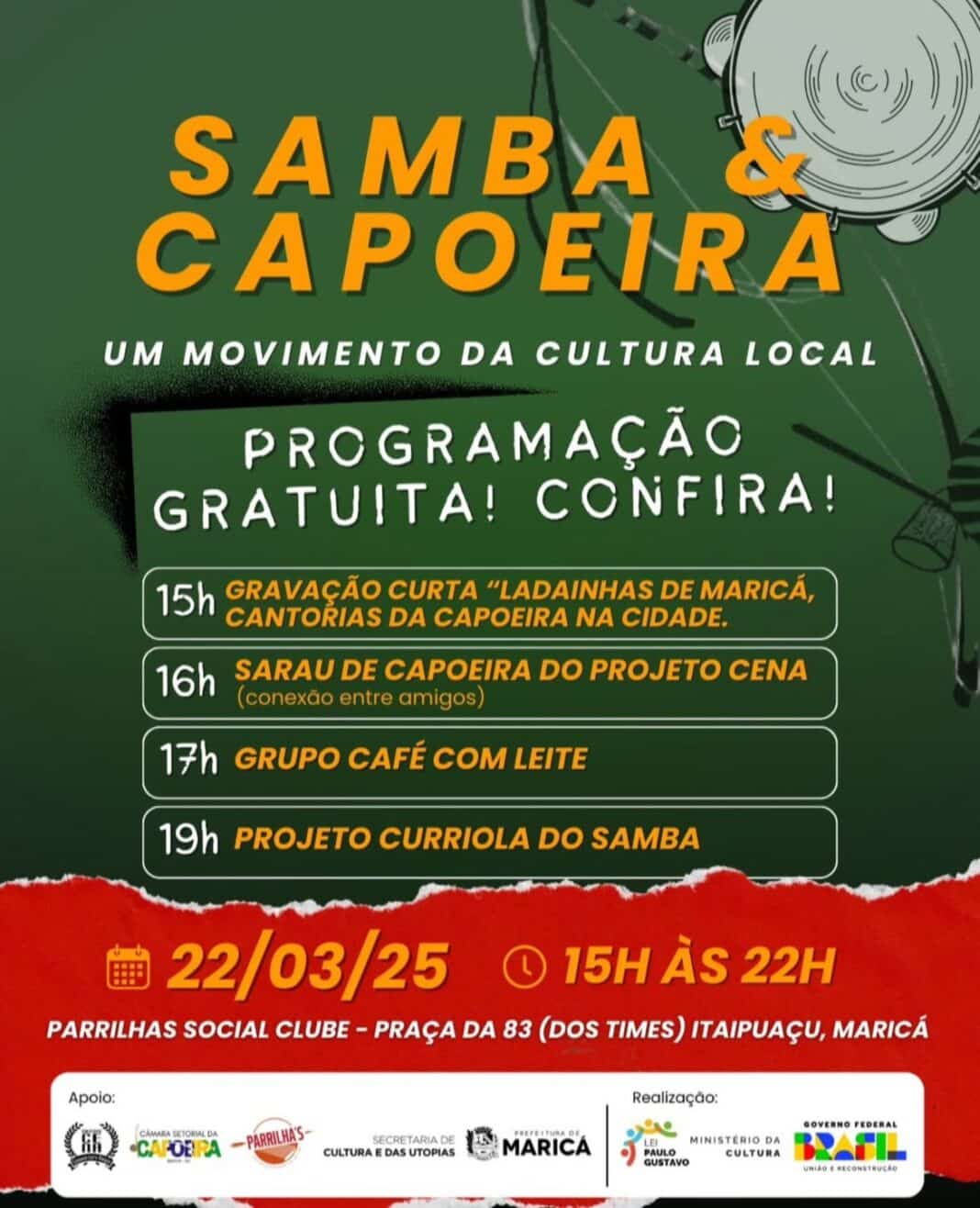 Itaipuaçu recebe ‘Movimento Cultural Samba e Capoeira’