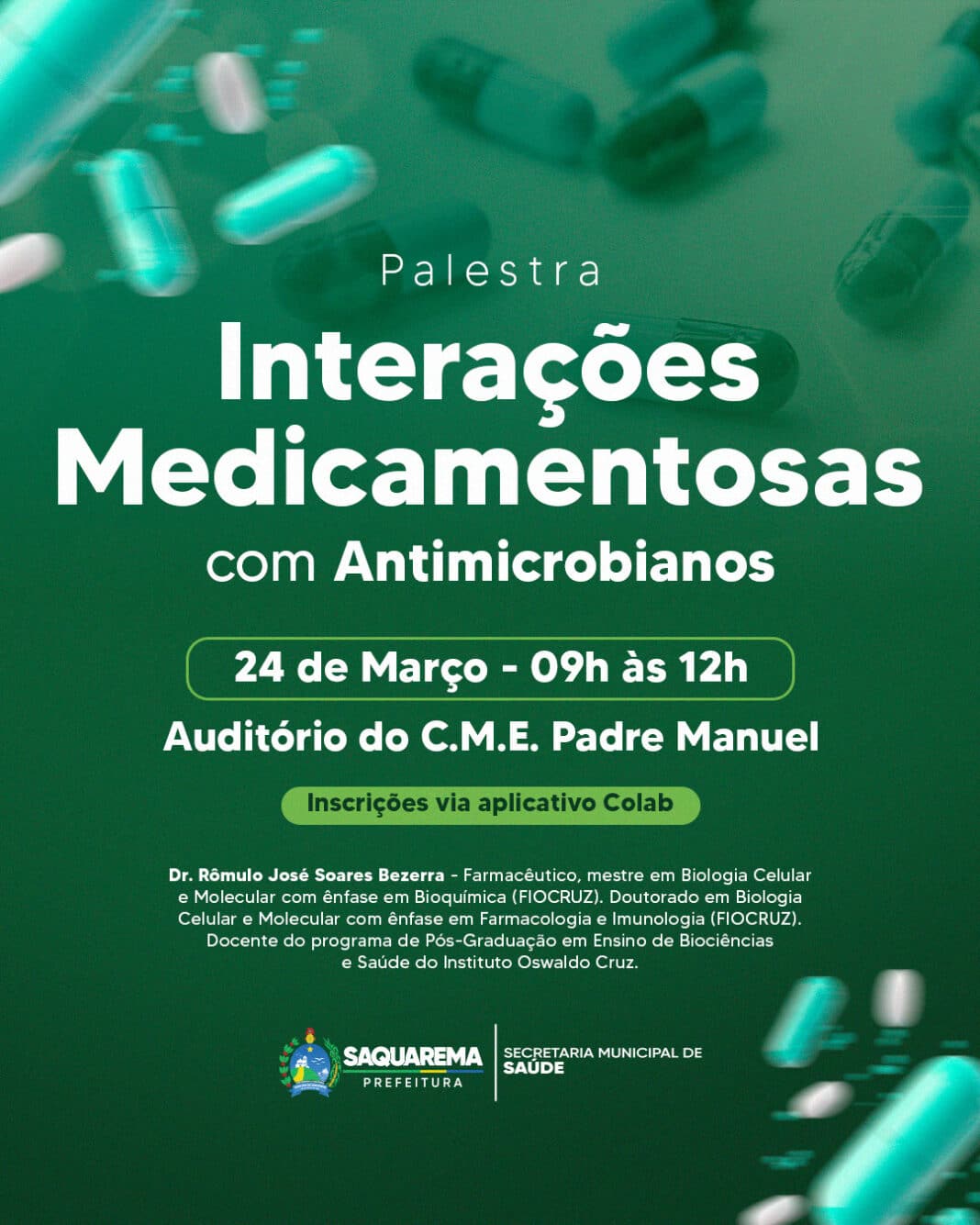 Prefeitura realiza palestra com o tema “Interações Medicamentosas com Antimicrobianos”