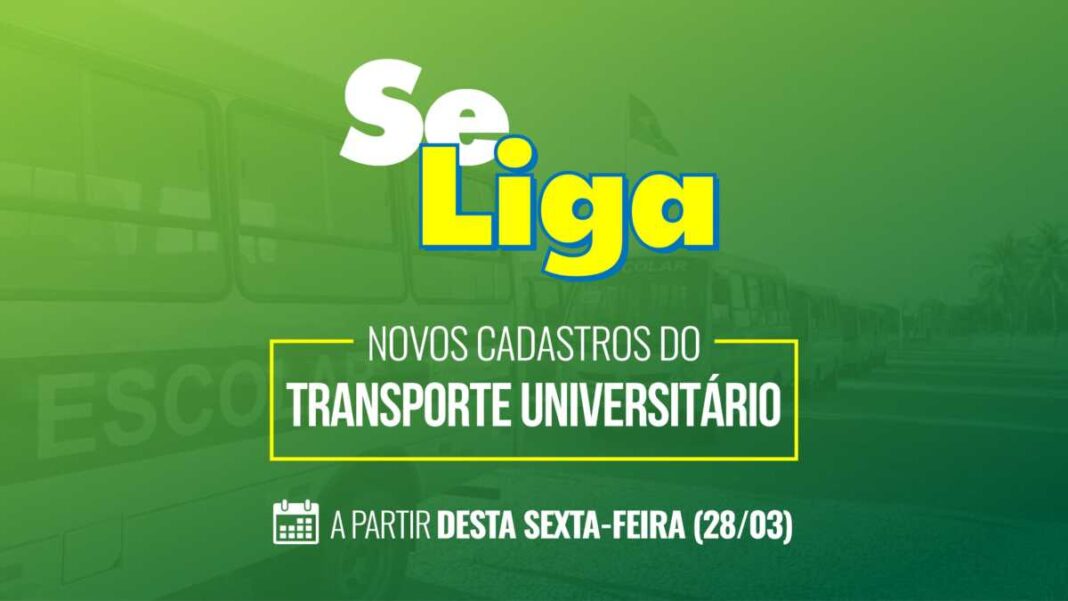 Secretaria de Educação abre novas vagas para transporte universitário nesta sexta (28)