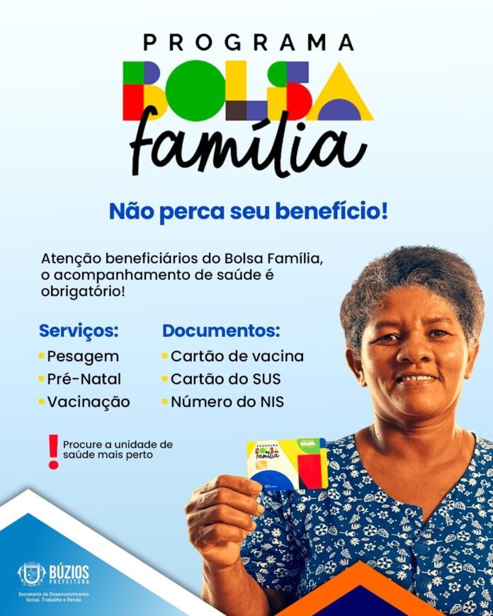 Beneficiários do Bolsa Família devem realizar acompanhamento de saúde para manter o benefício