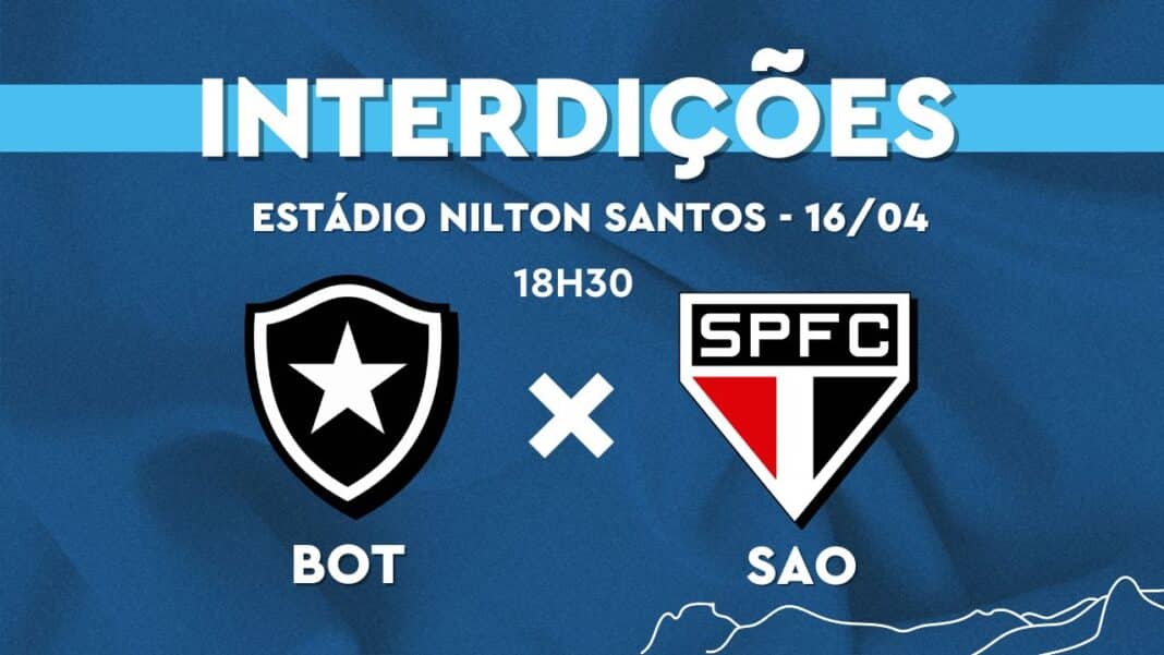 Botafogo e São Paulo se enfrentam nesta quarta (16/04) no Nilton Santos | Confira esquema de trânsito