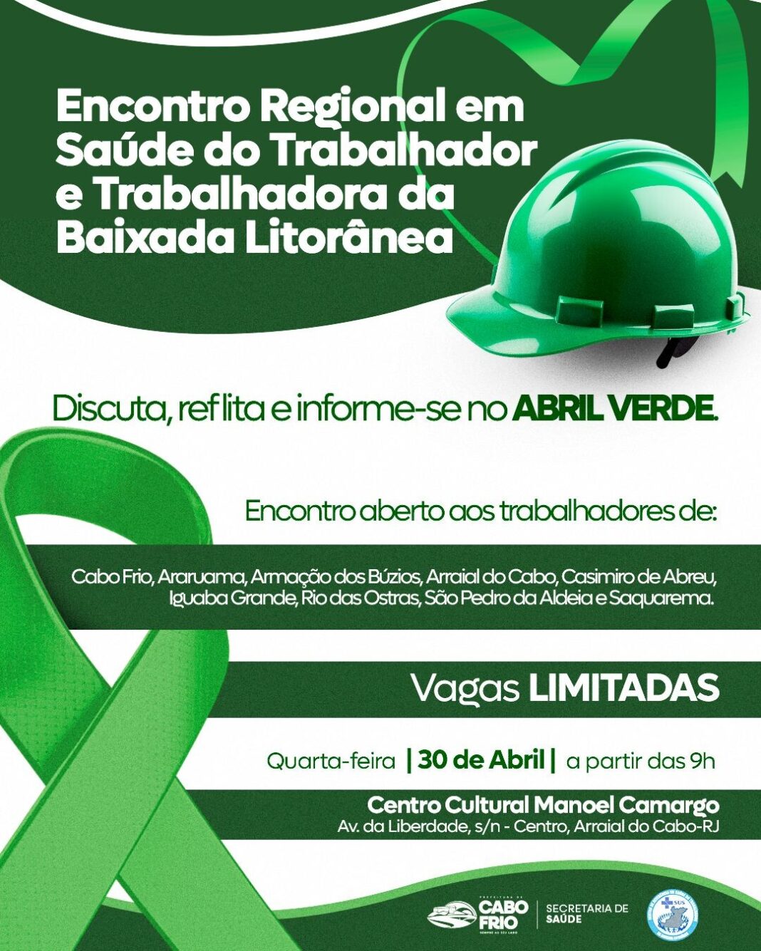 CEREST abre inscrições para “Encontro Regional em Saúde do Trabalhador e Trabalhadora da Baixada Litorânea”