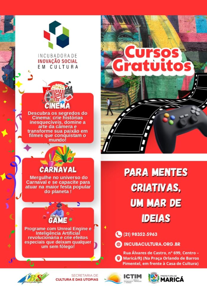 Prefeitura de Maricá abre inscrições para mais de 600 vagas em cursos do setor cultural