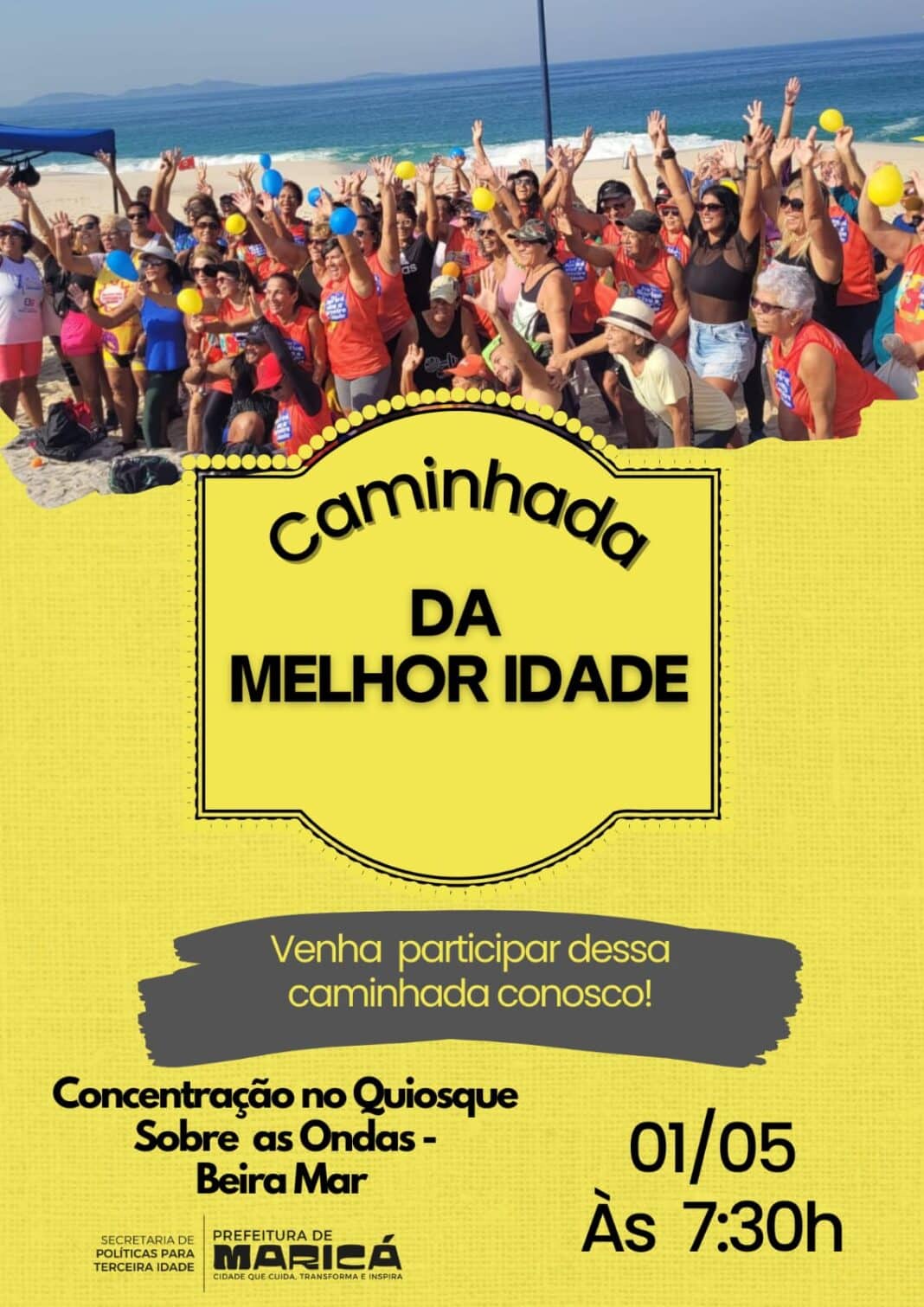 Prefeitura de Maricá promove Caminhada da Melhor Idade nesta quinta-feira (01/05)