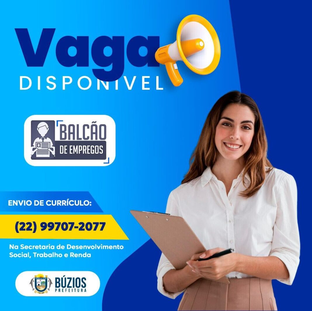 Balcão de Empregos de Búzios divulga nova vaga na área administrativa