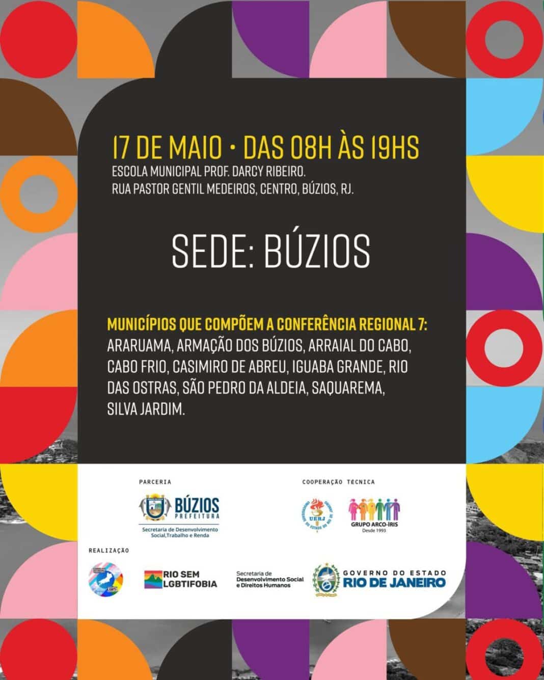 Búzios sedia a Conferência Regional 7 (Baixada Litorânea) neste sábado (17)na  Escola Darcy Ribeiro