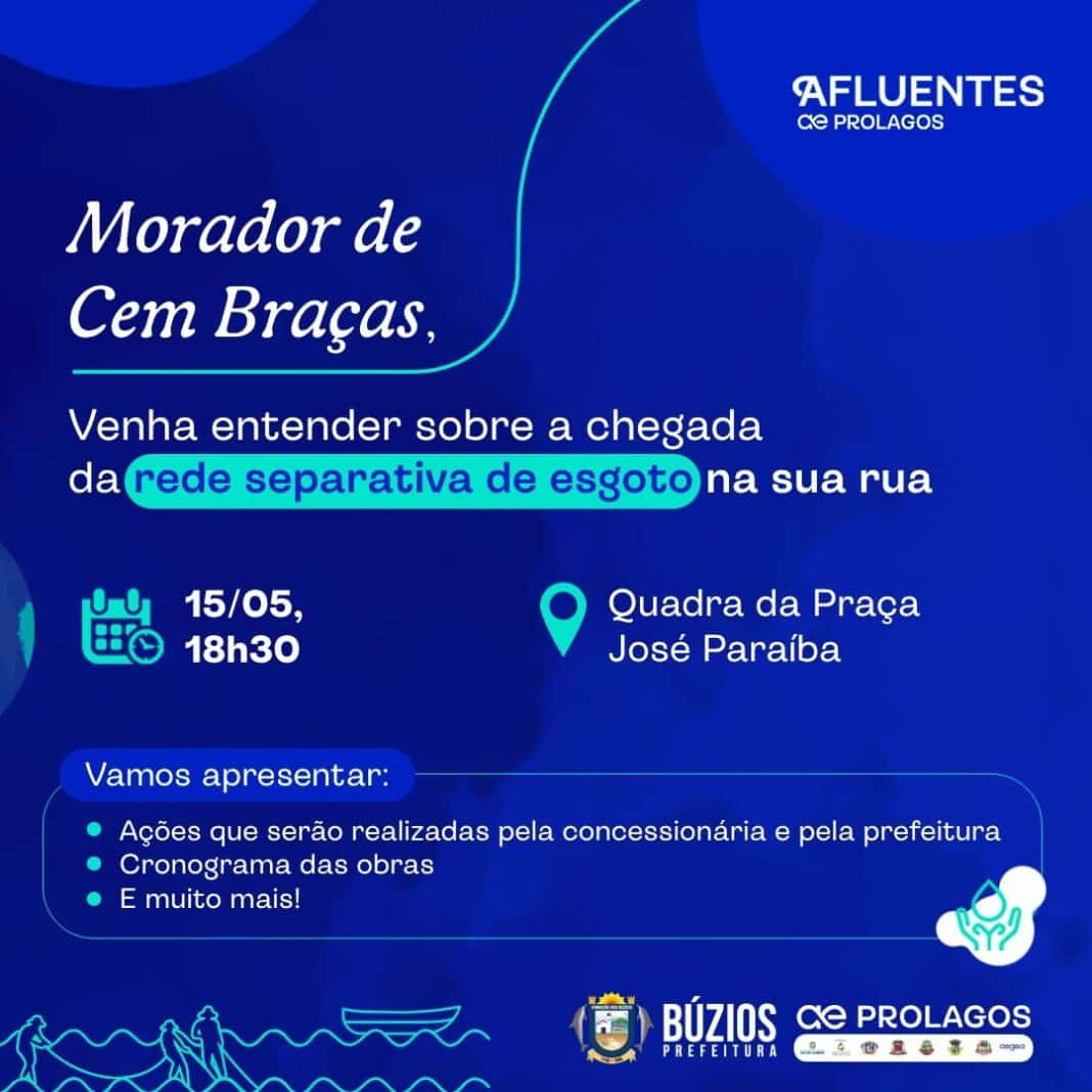 Moradores de Cem Braças terão reunião sobre chegada da rede separativa de esgoto