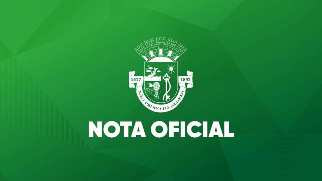 NOTA DE ESCLARECIMENTO - Prefeitura de São Pedro da Aldeia