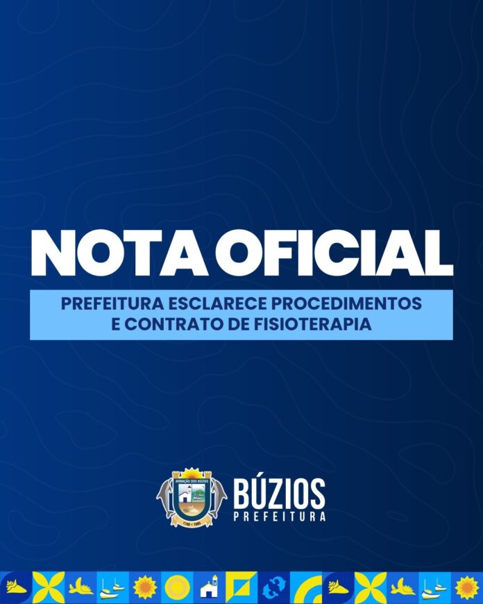 NOTA OFICIAL - Prefeitura esclarece procedimentos e contrato de fisioterapia