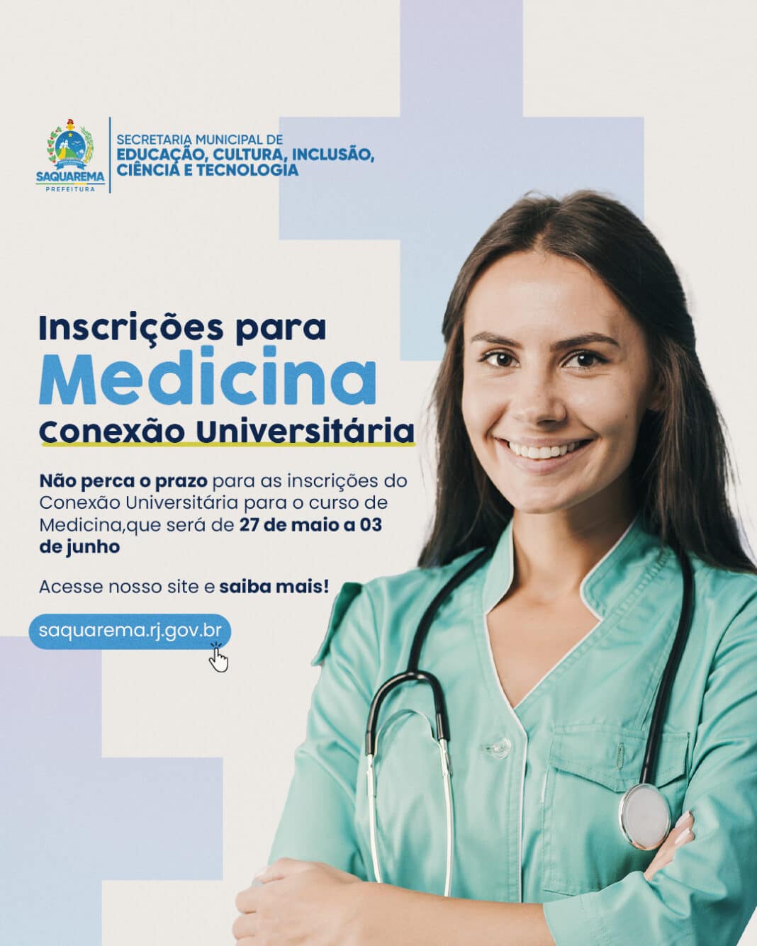 Prefeitura abre novas inscrições para o Programa Conexão Universitária com vagas para o curso de Medicina