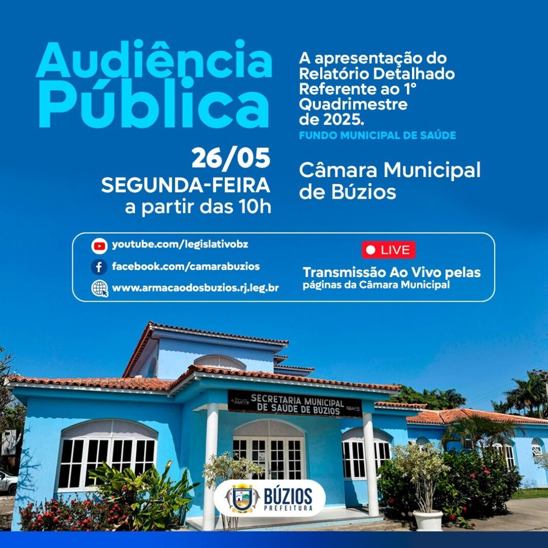 Prefeitura de Búzios promove Audiência Pública para apresentação do Relatório Detalhado da Saúde referente ao 1º Quadrimestre de 202