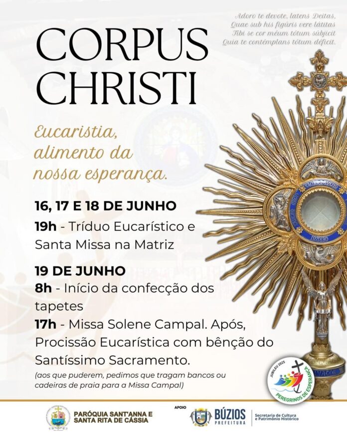 Búzios celebra Corpus Christi com missa solene e a tradicional confecção dos famosos Tapetes de Sal
