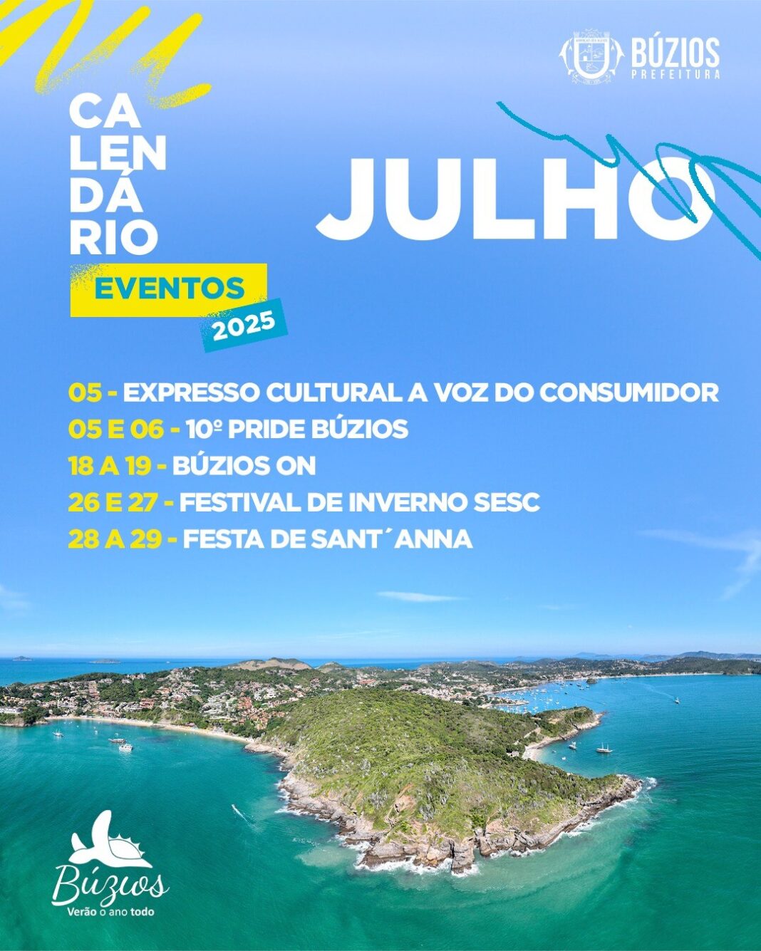 Eventos impulsionam economia criativa e turismo em Búzios no mês de julho