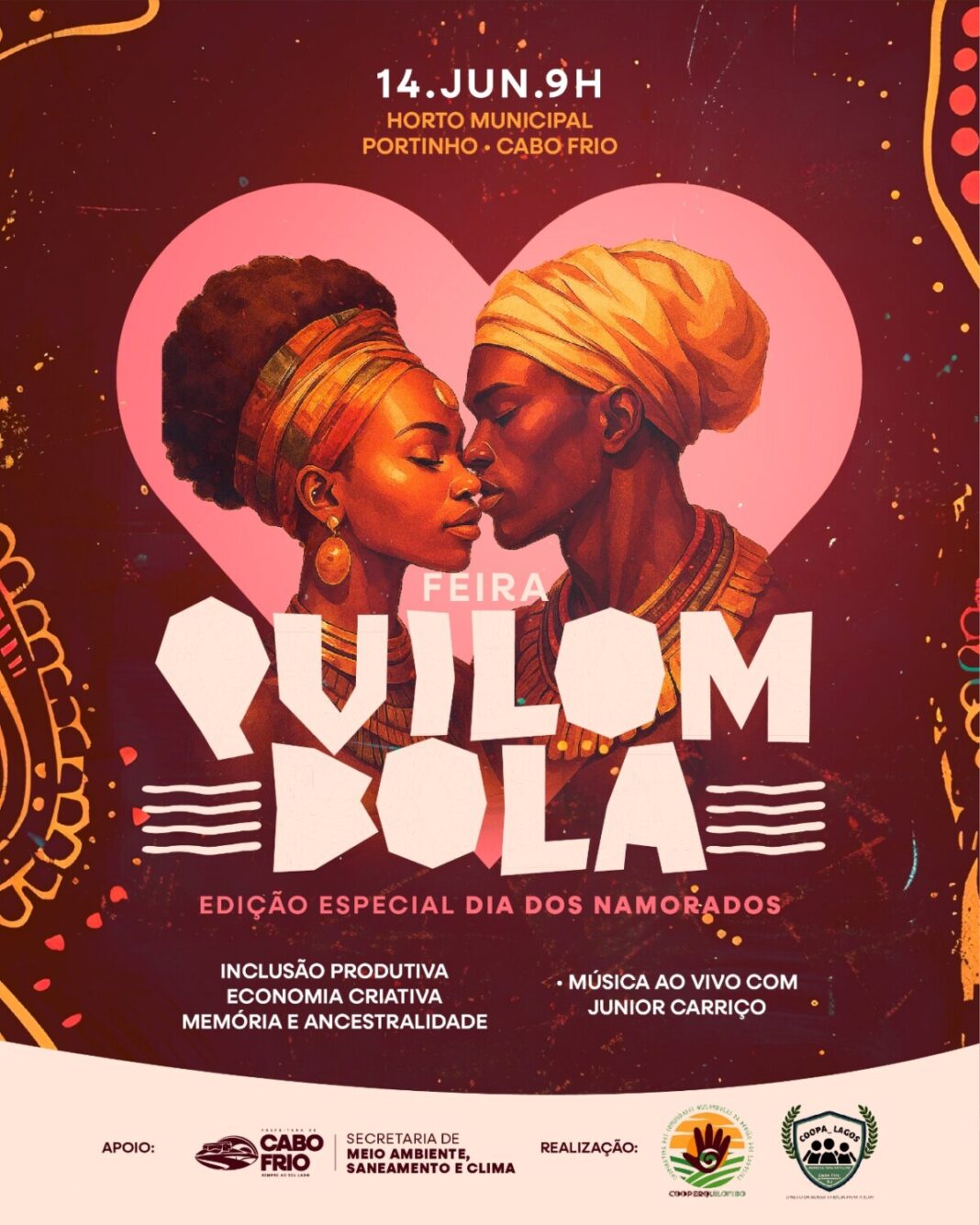 Feira Quilombola terá edição especial de Dia dos Namorados no Horto Municipal