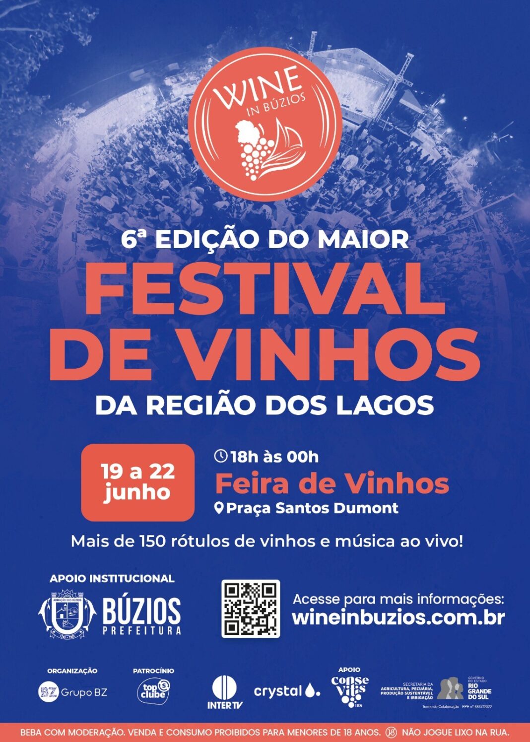 Maior festival de vinhos da Região dos Lagos, Wine in Búzios acontece de 19 a 22 de junho na península buziana