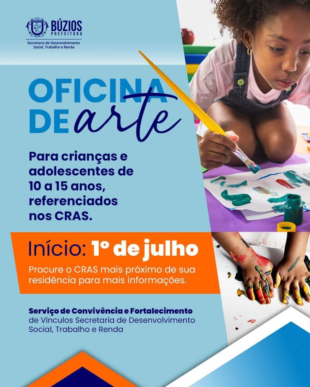 Prefeitura de Búzios abre inscrições para Oficina de Arte voltada a crianças e adolescentes