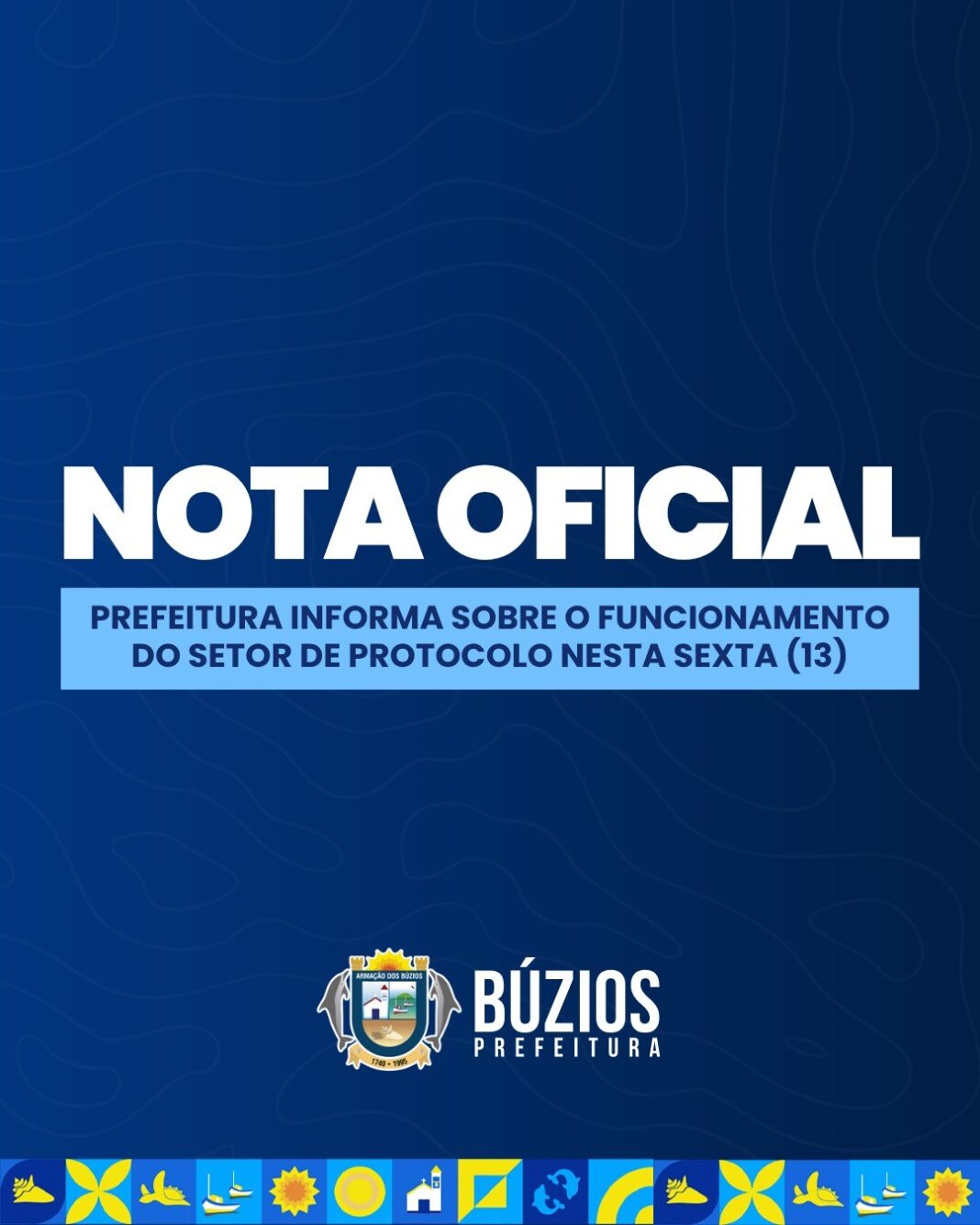 Prefeitura de Búzios informa que o funcionamento do Setor de Protocolo será até às 16h nesta sexta (13)