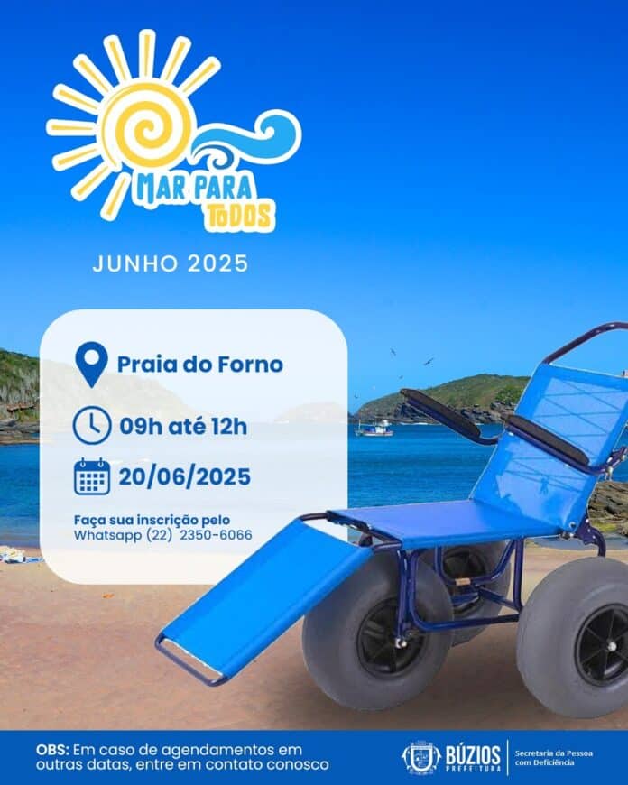 Prefeitura de Búzios promove nova edição do Projeto Mar para Todos na Praia do Forno