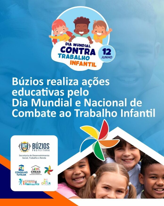 Prefeitura de Búzios realiza ações educativas no Dia Mundial Contra o Trabalho Infantil