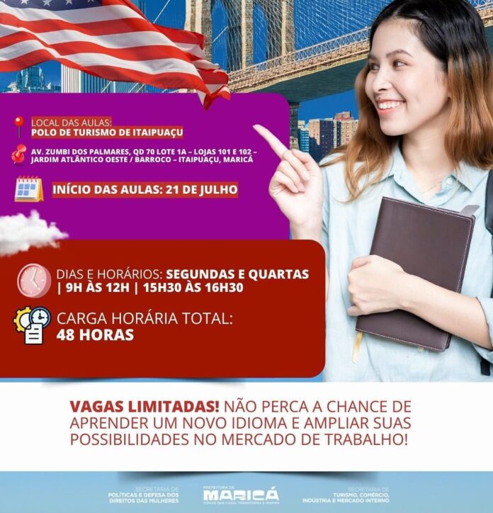 Prefeitura de Maricá oferece curso de inglês gratuito para mulheres com foco no setor de turismo