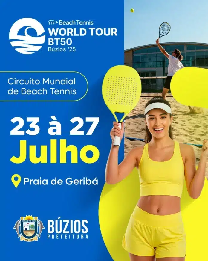 Búzios recebe etapa do Circuito Mundial de Beach Tennis na Praia de Geribá