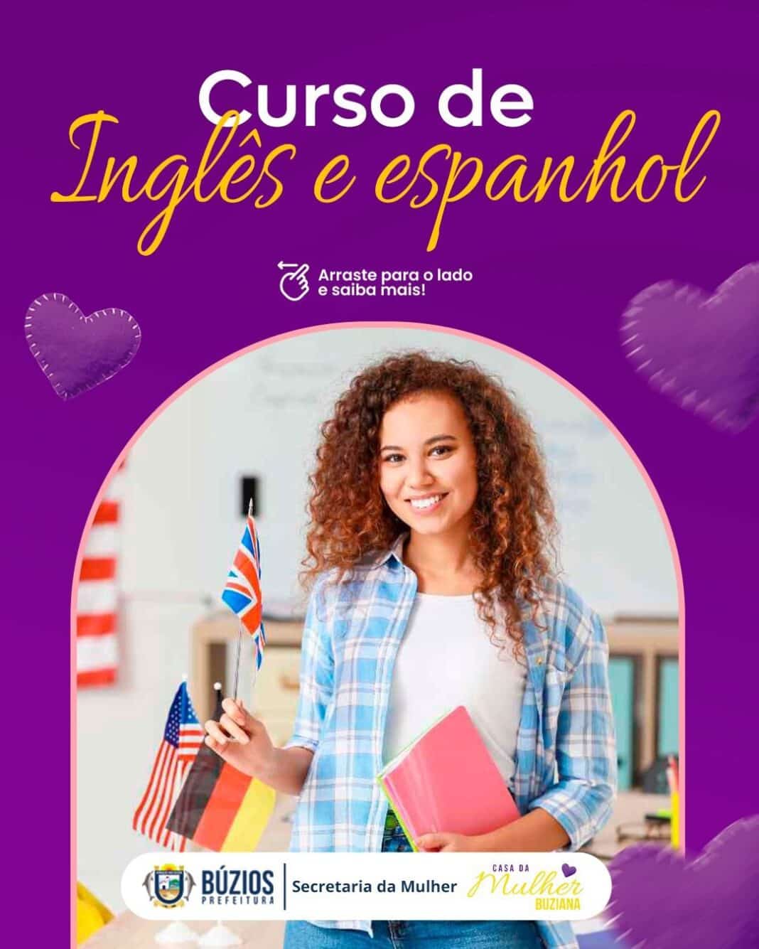 Casa da Mulher Buziana abre inscrições para cursos gratuitos de Inglês e Espanhol nesta sexta-feira