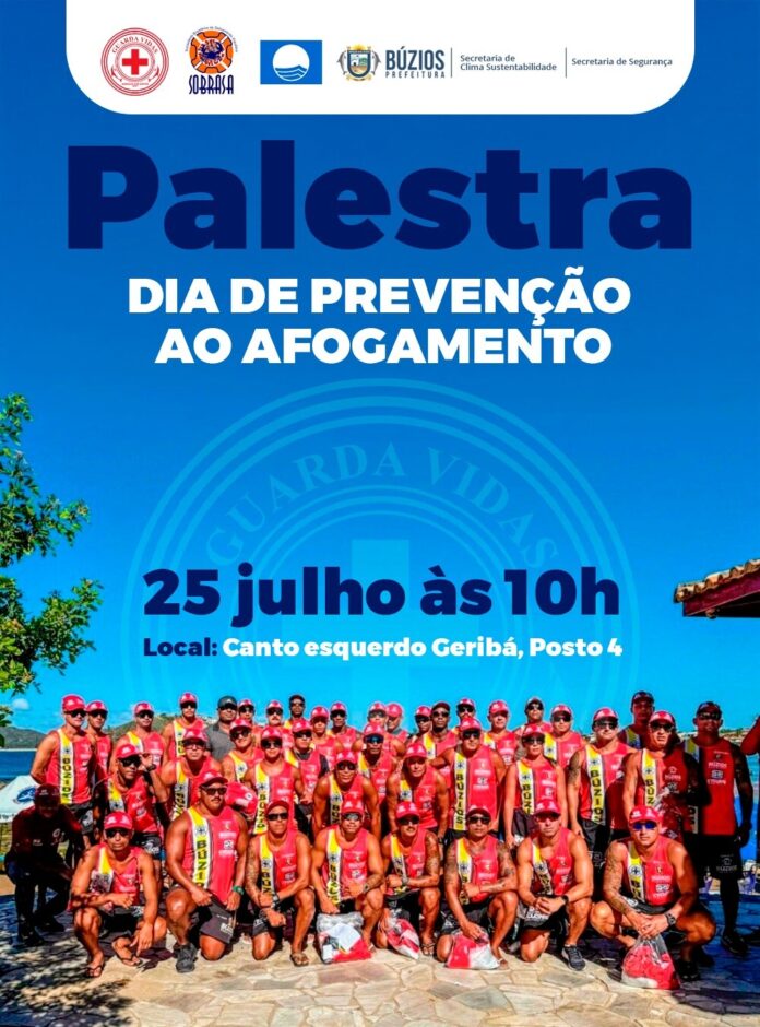  Prefeitura de Búzios promove palestra sobre prevenção ao afogamento nesta quinta-feira no canto esquerdo da Praia de Geribá