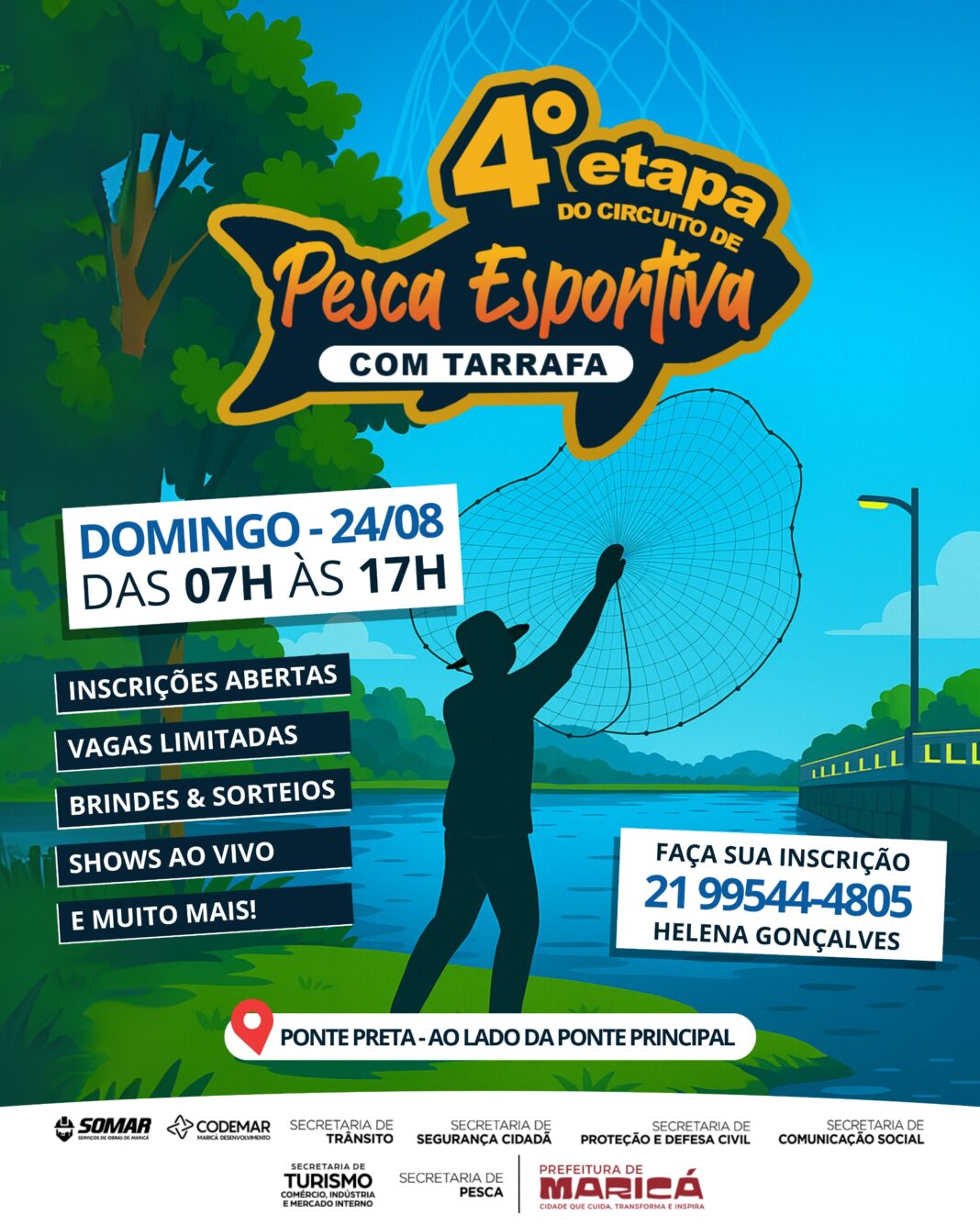 Prefeitura de Maricá abre inscrições para 4ª etapa do Circuito de Pesca Esportiva com Tarrafa