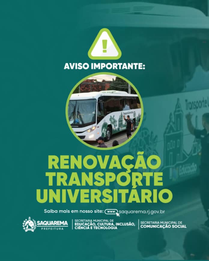Prefeitura iniciará período de renovação do Transporte Universitário