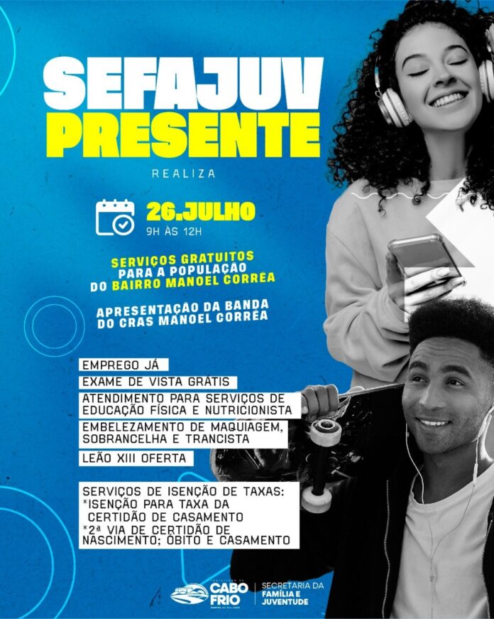 “SEFAJUV PRESENTE” terá ação integrada com oferta de diversos serviços no bairro Manoel Corrêa
