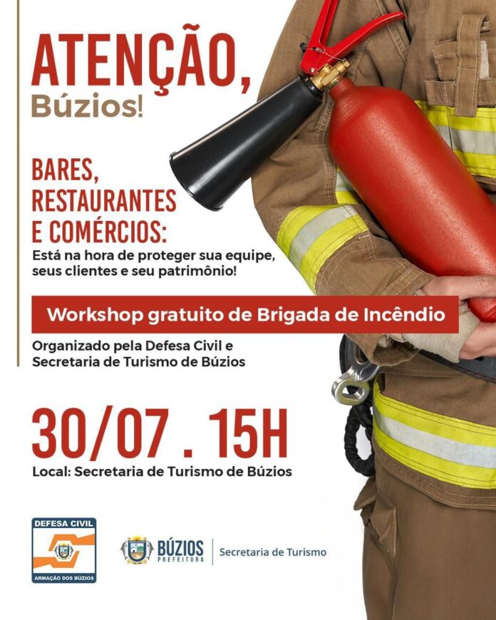 Secretaria de Turismo promove workshop de capacitação em Brigada de Incêndio para bares, restaurantes e comércios de Búzios