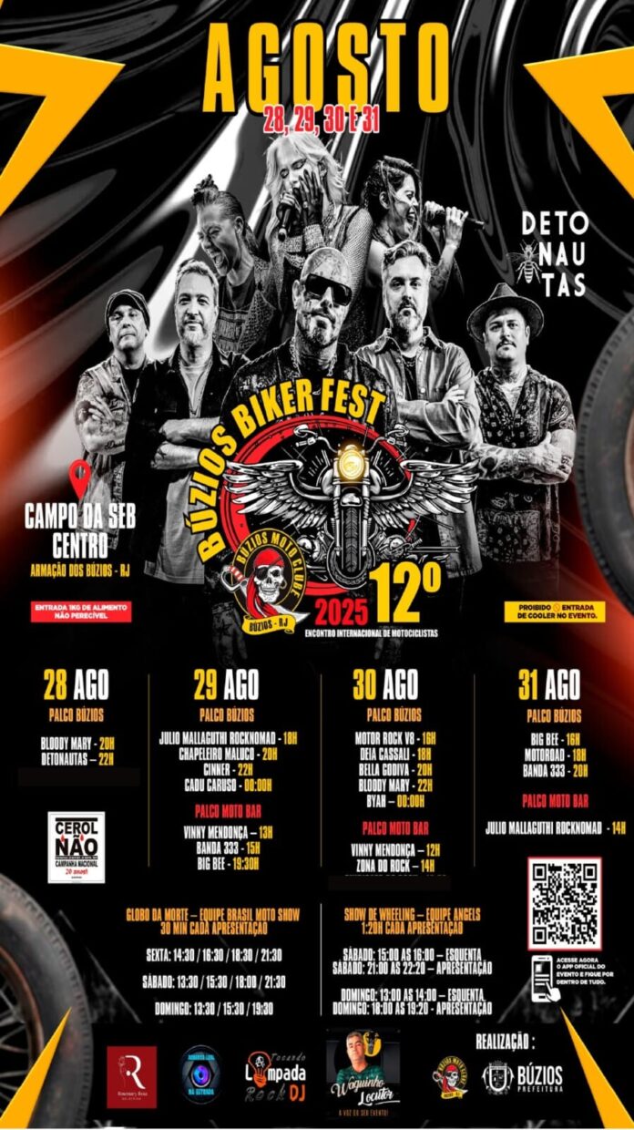 Aqueçam os motores: vem aí a 12ª edição do Búzios Biker Fest 2025