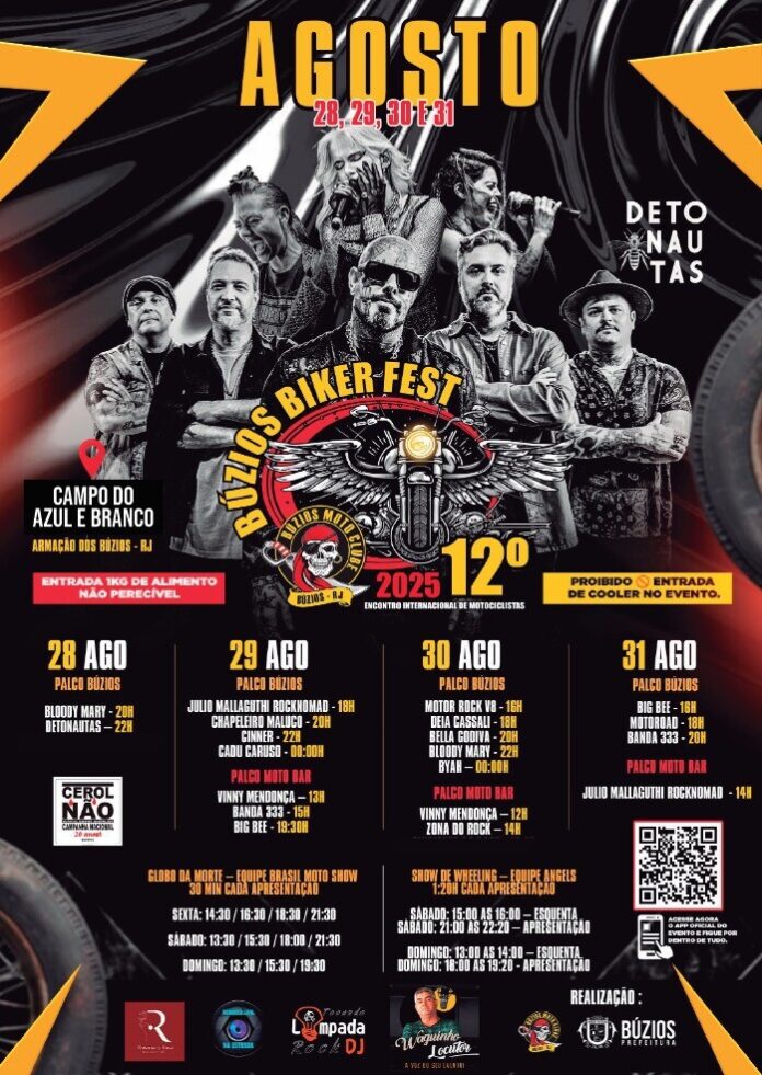 Búzios recebe a 12ª edição do Búzios Biker Fest a partir desta quinta-feira