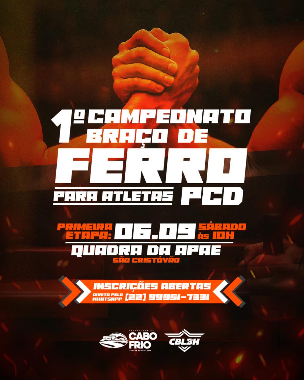 Cabo Frio abre inscrições para o 1º Campeonato de Braço de Ferro para atletas PCD