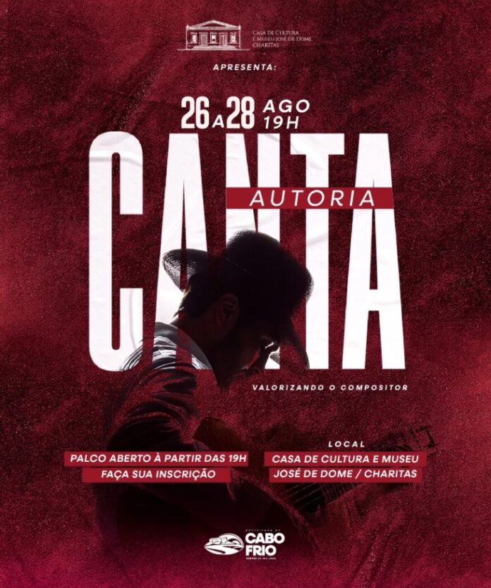 Cabo Frio recebe festival “Canta Autoria” com palco aberto para compositores independentes