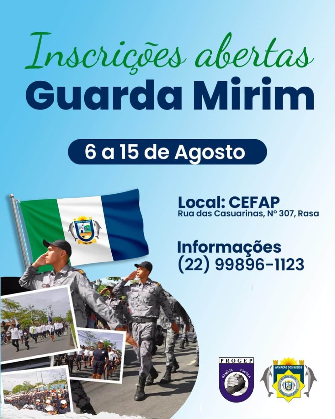 Inscrições para Guarda Mirim de Búzios começam nesta quarta-feira