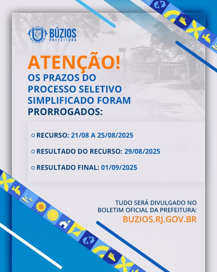 Prefeitura de Búzios prorroga prazos do processo seletivo para cadastro reserva da Secretaria do Ambiente