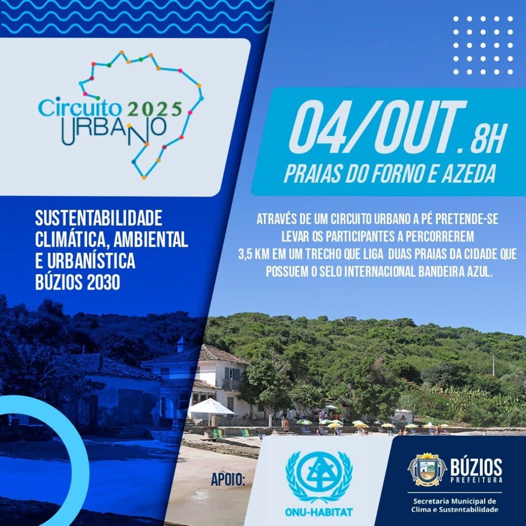 Búzios promove “Circuito Urbano 2025” entre as praias Bandeira Azul do Forno e Azeda