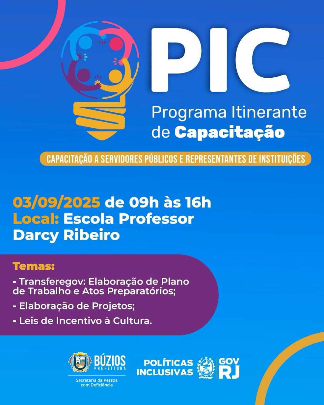 Búzios recebe Programa Itinerante de Capacitação em setembro