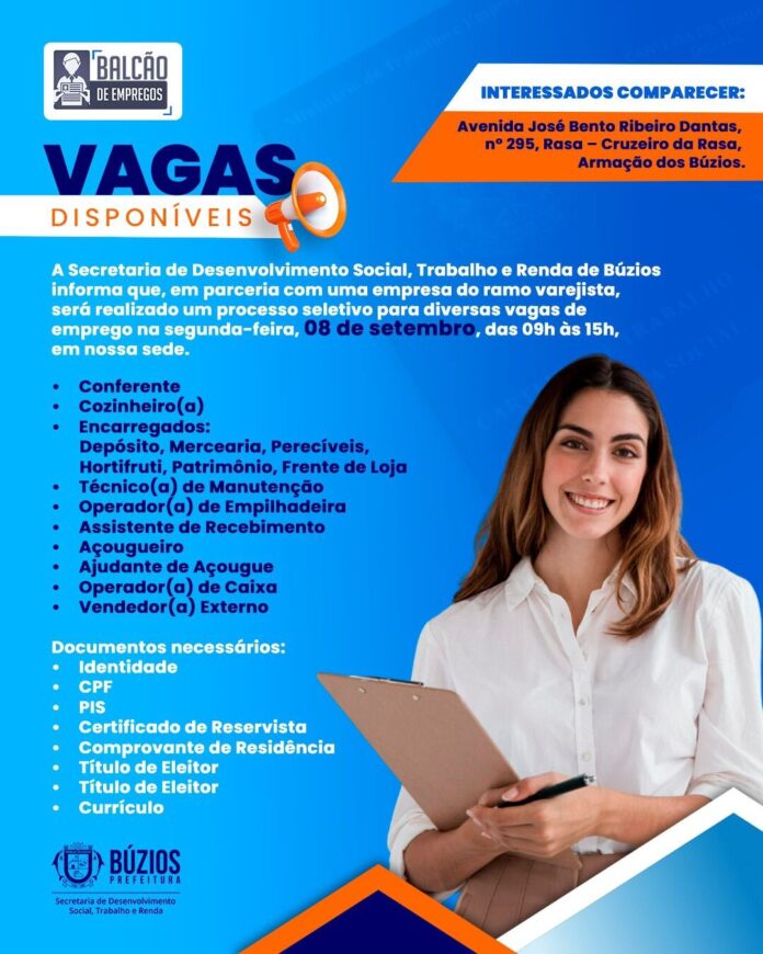 Búzios terá processo seletivo para vagas no setor varejista
