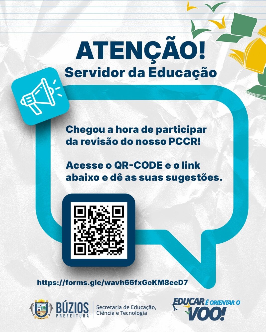 Divulgado link para participação dos servidores na revisão do PCCR da Educação em Búzios