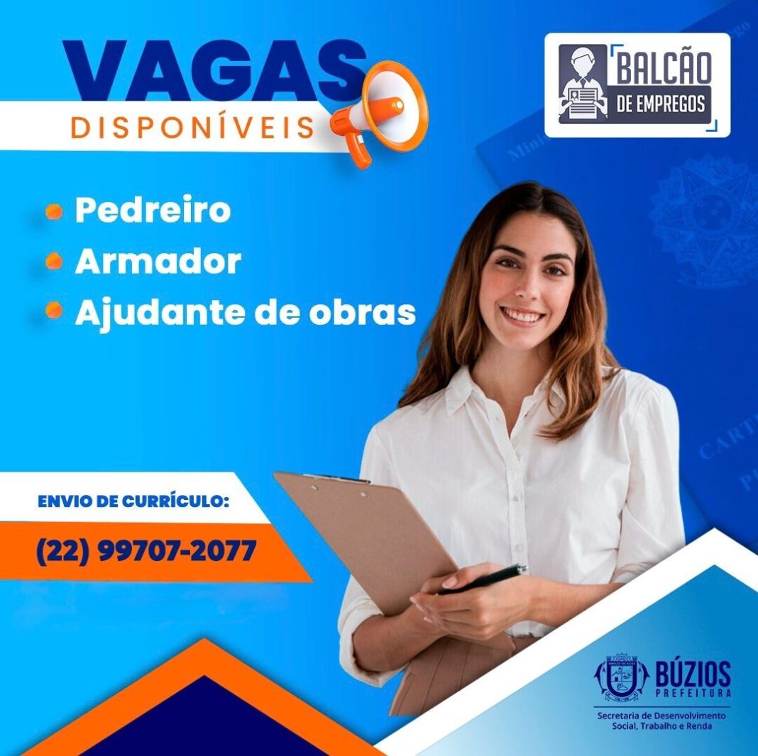 Novas oportunidades no Balcão de Empregos de Búzios