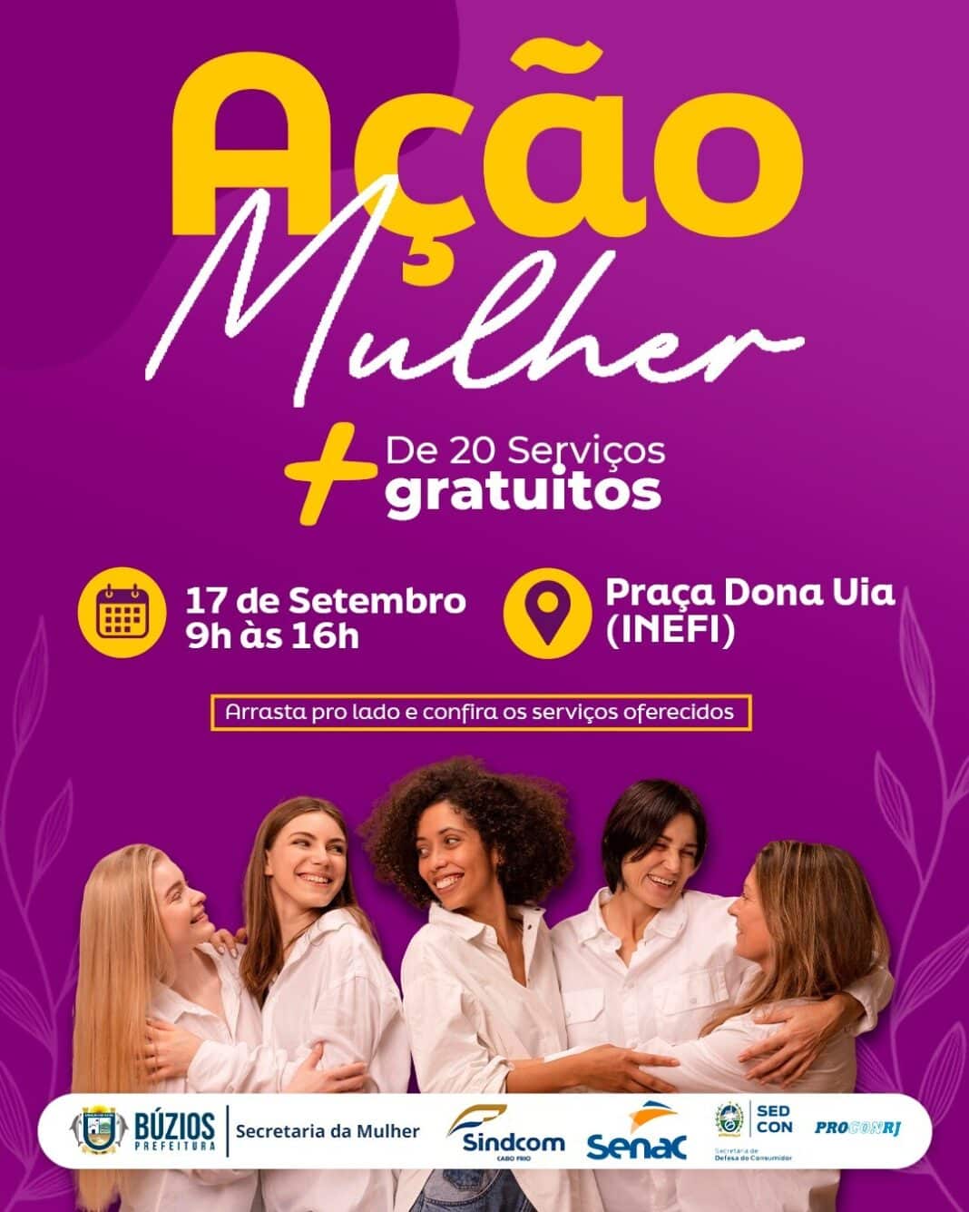Prefeitura de Búzios promove “Ação Mulher” com mais de 20 serviços gratuitos na Praça Dona Uia
