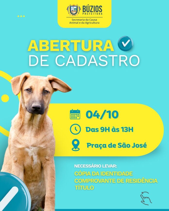 Prefeitura de Búzios realiza cadastro para castração de cães e gatos em São José