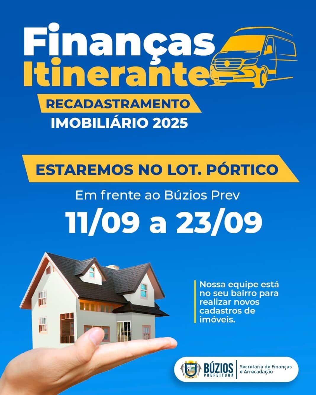 Prefeitura de Búzios realiza recadastramento imobiliário no Loteamento Pórtico de Búzios
