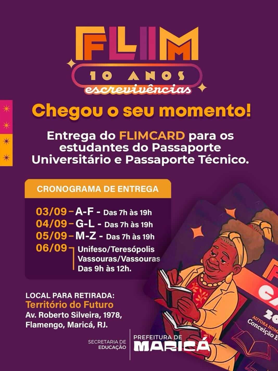 Prefeitura de Maricá inicia distribuição do FLIM CARD para estudantes do Programa Passaporte