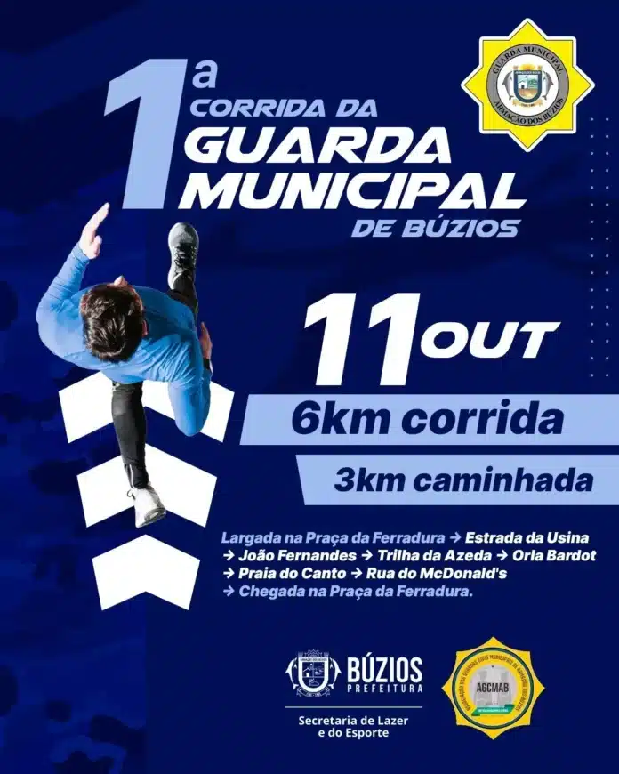 1ª Corrida da Guarda Civil Municipal da Região será realizada neste sábado em Búzios